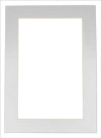 Pack of 25 Acid Free 8.5x11 Mats Bevel Cut for 7x9 Photos - Metallic Silver Precut Matboards With Backing Boards and Clear Photo Mat Bags For Pictures, Photos, Framing - 4-ply Thickness