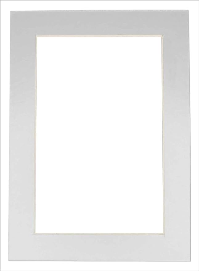 Pack of Ten Acid Free 8x10 Mats Bevel Cut for 5x8 Photos - Metallic Silver Precut Matboards With Backing Boards and Self Seal Photo Mat Bags For Pictures, Photos, Framing - 4-ply Thickness