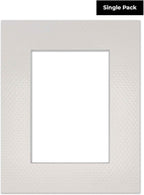 11x14 Mat Bevel Cut for 8.5x11 Photos - Acid Free Golf Ball Texture Precut Matboard With Backing Board and Crystal Clear, Self Seal Mat Bag - For Pictures, Framing - 4-ply Thickness