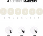 6pcs Colorless Alcohol Markers Set, Blender Blending Clear Markers Dual Tips Art Drawing Sketched Double Tipped for Adults Kids (Colorless)