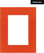 8x10 Mat Bevel Cut for 5.5x8.5 Photos - Acid Free Orange Suede Precut Matboard - For Pictures, Photos, Framing - 4-ply Thickness