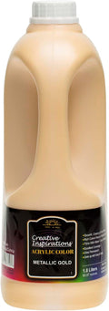 Creative Inspirations Acrylic Paint - Metallic Gold - 1.8 Liter - Smooth & Creamy Consistency, Vibrant Pigmentation, Great Coverage for Artists - Clean Up with Soap & Water