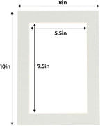8x10 Mat for 6x8 Photo - Precut Grey Picture Matboard for Frames Measuring 8 x 10 Inches - Bevel Cut to Display Art Measuring 6 x 8 Inches - Acid Free ONE MAT with Backing Board & Clear Bag