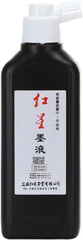MEGREZ Chinese Calligraphy Brush Ink, Redstar Black Liquid Ink Sumi Ink for Writing & Drawing Practicing Japanese Calligraphy, Traditional Chinese Calligraphy Brush Ink, 6.35 OZ(180 ml)/Bottle
