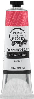 Tusc & Pine Artist Oil Paint - Brilliant Pink, 150 ml, Non-Yellowing, Rich & Creamy Consistency, Maximum Pigment Load, Small Batch Milled Oil Paints Made in the USA for Professional Artists