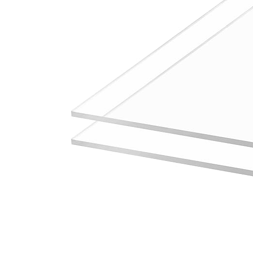 Pack of 10 Clear Acrylic Sheet 5" x 7" Cast Plexiglass Panel 1/8" Thick (3mm) Transparent Plastic Board for Sign, Craft, Display Projects, Laser Cutting, Engraving, Painting