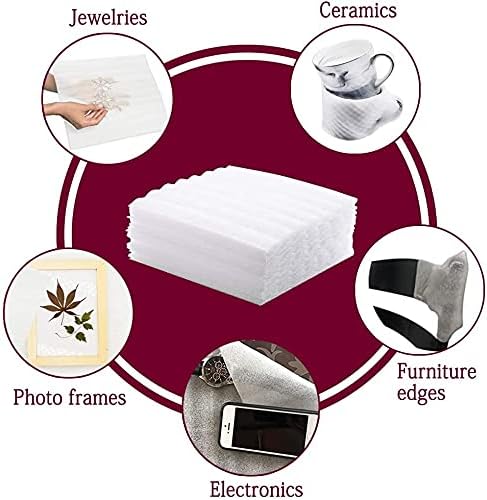 12”x12” Foam Wrap Sheets for Packing Moving Supplies, Cushion Foam Wrap Packing Foam for Dishes, China, Glassware 50 Pack