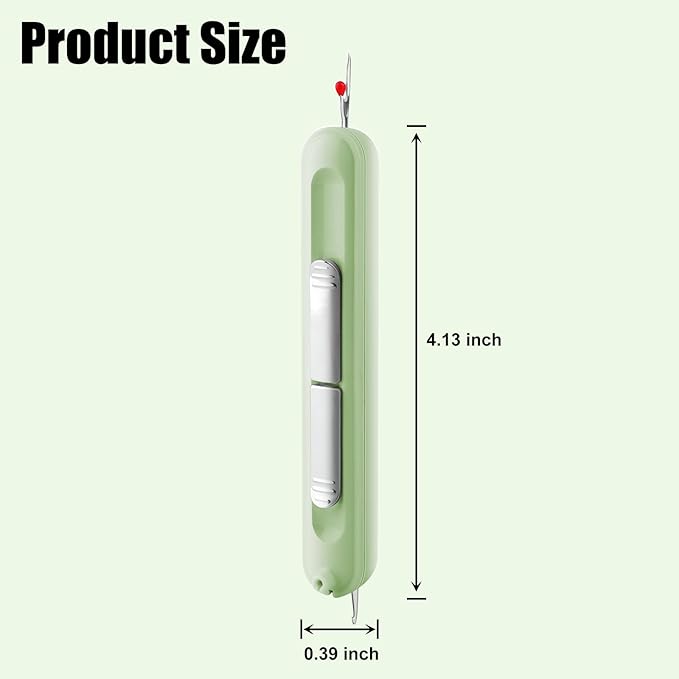 Needle Threaders, 2 in 1 Plug-in Needle Threader Seam Ripper Tool, Automatic Stretchable Seam Rippers for Sewing, Hand Quilling Supplies,Embroidery Stitch Removal(Green/Yellow)