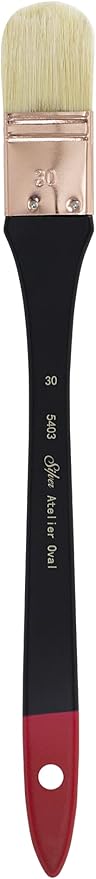 Silver Brush Limited 5403-30 Silver Atelier Oval Hog Bristle Mottler Brush, Size 30, Extra Long Handle