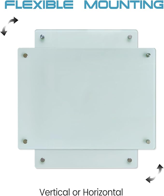 Glass Whiteboard 48"X36" Magnetic Glass White Board Frameless Wall Mounted Dry Erase GlassBoard for Office School Home