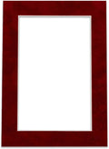 8x10 Mat Bevel Cut for 5.5x8.5 Photos - Acid Free Bright Red Suede Precut Matboard - For Pictures, Photos, Framing - 4-ply Thickness