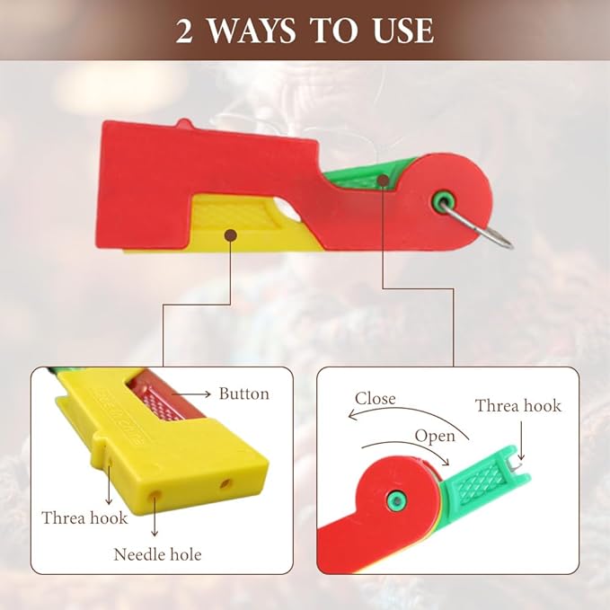 Automatic Needle Threader,2024 New Plastic Needle Threaders,Used to Quickly Thread The Thread Into The Needle Hole, Suitable for The Elderly and Those Who Like to Do Needlework(Random Color) (1 PCS)