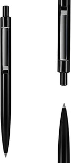 DUNBONG Black Metal Gel Pen, Gel Ink Ballpoint Pen, Black Ink, 0.5mm Retractable Ink Pen (Black)