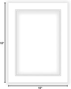 10x12 Mat for 8x10 Photo - Precut White on White Double Mat Picture Matboard for Frames Measuring 10 x 12 Inches - Bevel Cut Matte to Display Art Measuring 8 x 10 Inches - Acid Free ONE MAT