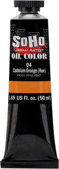 Soho Urban Artist Oil Paint - Cadmium Orange Hue, 50 ml Tube - Best Valued Oil Colors for Painting, Excellent Pigment Load