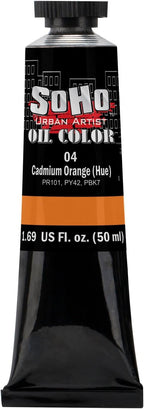 Soho Urban Artist Oil Paint - Cadmium Orange Hue, 50 ml Tube - Best Valued Oil Colors for Painting, Excellent Pigment Load