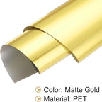 MECCANIXITY 50 Sheets Heat Reactive Foil, 20x29cm Matte Gold Foil Transfer Sheets Toner Reactive Foil Transfer Foil Sheets Hot Foil Stamping Paper for Crafts DIY Cardmaking Album Decoration