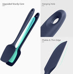 U-Taste Silicone Spatula Set, 600ºF High Heat Resistant, Seamless Food Grade Flexible Rubber Kitchen Cooking Mixing Baking Scraper for Nonstick Cookware Set of 3 (Midnight Blue)