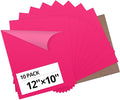HTVRONT Pink Heat Transfer Vinyl Bundle - 10 Pack 12" x 10" HTV Vinyl for T-Shirt, Neon Pink Iron on Vinyl for All Cutting Machine or Heat Press Machine