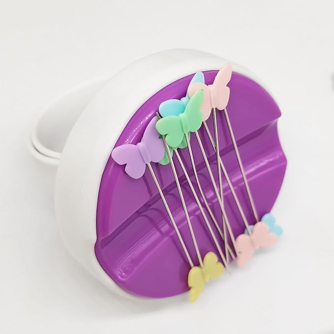 Bequilter Magnetic Wrist Pin Holder for Sewing, Magnetic Slap Band Pin Cushion Come with 100Pcs Flat Head Straight Pins