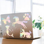 36 Sheets Holographic Sticker Paper Clear A4 Vinyl Sticker Paper Self Adhesive Waterproof Transparent Film Gem Rainbow Star Patterns, 11.7 x 8.3 Inch (Colorful)