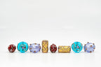 8 pcs Mix of Bohemia Lampwork Czech Glass Beads with Pearl Decorated Beads, Modern lampwork Design and Round Flower Beads, LW 002