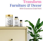 GRANOTONE Chalk Paint for Furniture, Matt-Finish Water-Based Acrylic Paint for Wood, Walls, Metal, Glass, Paper, Fabric Canvas, Maximum Coverage Chalk Paint for Kids & Adults, 250 Ml (WARM LINEN)
