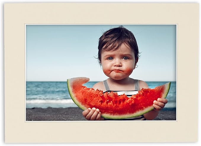 6x8 Mat for 8x10 Frame - Precut Mat Board Acid-Free Show Kit with Backing Board, and Clear Bags Textured Cream 6x8 Photo Matte Made to Fit a 8x10 Picture Frame Matboard for Framing, Pack of 100 Mats