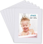 Egofine 11x14 White Picture Mats Pack of 6, Frame Mattes for 8x10 Pictures, Acid Free, 1.2mm Thickness, with Core Bevel Cut