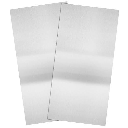 2Pcs 304 Stainless Steel Sheets Metal 6" x 12" x 1/32" Inch 304 Stainless Steel Plates 20 Gauge(0.8MM) Stainless Steel Shim Stock Plates Metal Sheets for Crafting, Stovetop, Snow Frosted Surface