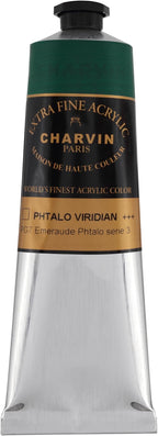 Charvin Extra Fine Professional Acrylic Paint - Phthalo Viridian, 60ml Tube, Triple-Milled, Lightfast Pigments, Open Stock Artist Acrylic Paints in Nature-Inspired Hues