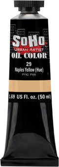 Soho Urban Artist Oil Paint - Naples Yellow Hue, 50 ml Tube - Best Valued Oil Colors for Painting, Excellent Pigment Load