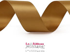 LaRibbons 1 Inch 50 Yard Double Faced Satin Ribbon,Pale Gold Satin Craft Fabric Ribbon for Gift Wrapping Floral Bouquets Wedding Party Decoration