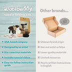 Woolbuddy Needle Felting Kit for Beginners & Adults – DIY Sheep Animal Craft Kit – Complete Starter Set with Wool, Needles & Step-by-Step Instructions