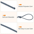 MECCANIXITY Waxed Cord 1.5mm Waxed Polyester Cord 175 Yard Wax String for Bracelet Making,Necklaces, Beading,Jewelry Making and DIY Crafts(Dark Grey), 0.06 inch-Dia