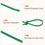 MECCANIXITY Waxed Cord 2mm Waxed Polyester Cord 98 Yard Wax String for Bracelet Making, Necklaces, Beading, Jewelry Making and DIY Crafts(Dark Green)