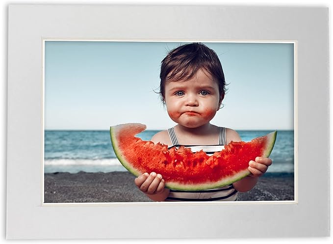5.5x8.5 Mat for 8.5x11 Frame - Precut Mat Board Acid-Free Metallic Silver 5.5x8.5 Photo Matte for a 8.5x11 Picture Frame, Matboard for Family Photos, Show Kits, Art, Picture Framing, Pack of 1 Mat
