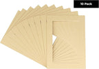 11x14 Mat for 8.5x11 Photo - Precut Tan Picture Matboard for Frames Measuring 11 x 14 Inches - Bevel Cut Matte to Display Art Measuring 8.5 x 11 Inches - Acid Free Pack of TEN MATS