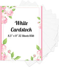 White Cardstock 8.5" x 11", 32 Sheets (85lb/230gsm) Heavy Weight Thick Loose Drawing Paper Cover Card Stock for Printer, Invitations, Drawing, Scrapbooking, Art School Supplies, DIY Cards