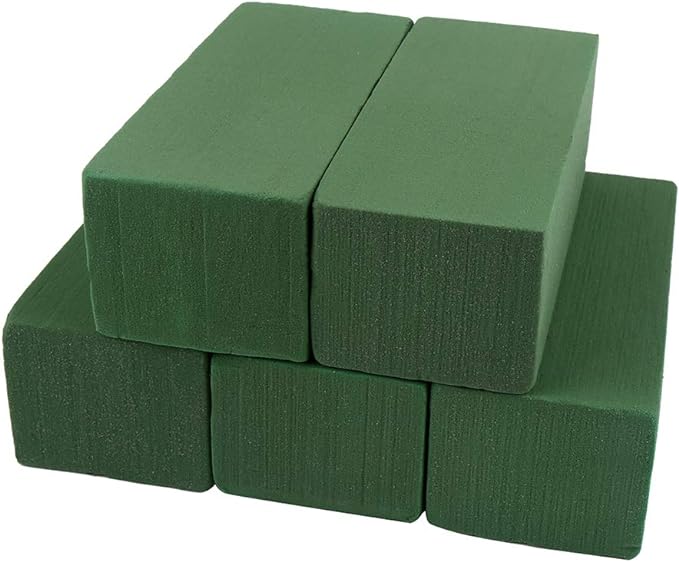 CCINEE Floral Foam Bricks,Florist Foam Green Blocks Supplies for Flower Arrangement DIY Craft,Pack of 5
