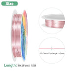 0.3 mm/28 Gauge Copper Wire for Jewelry Making, 49.2FT Copper Beading Craft Wire for Jewelry/Weaving/DIY Crafting/Planting, Color-Retaining [15M, Rose Gold]