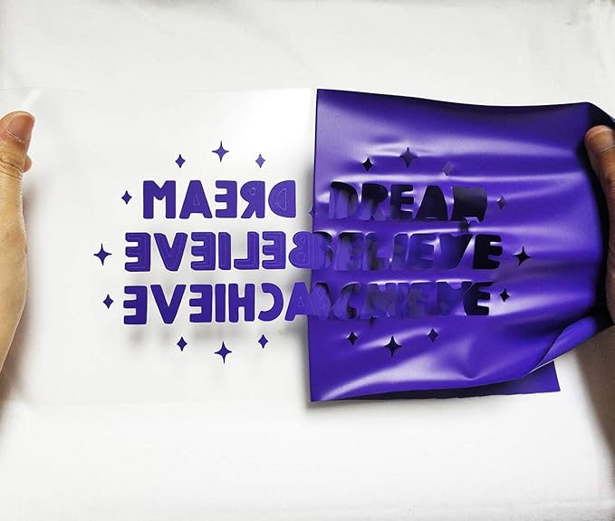 Guangyintong Purple Heat Transfer Vinyl HTV Rolls, 12" x 8ft Iron on Vinyl for T-Shirts, Glossy Surface HTV for All Cutter Machines, Easy to Cut & Weed for Heat Design