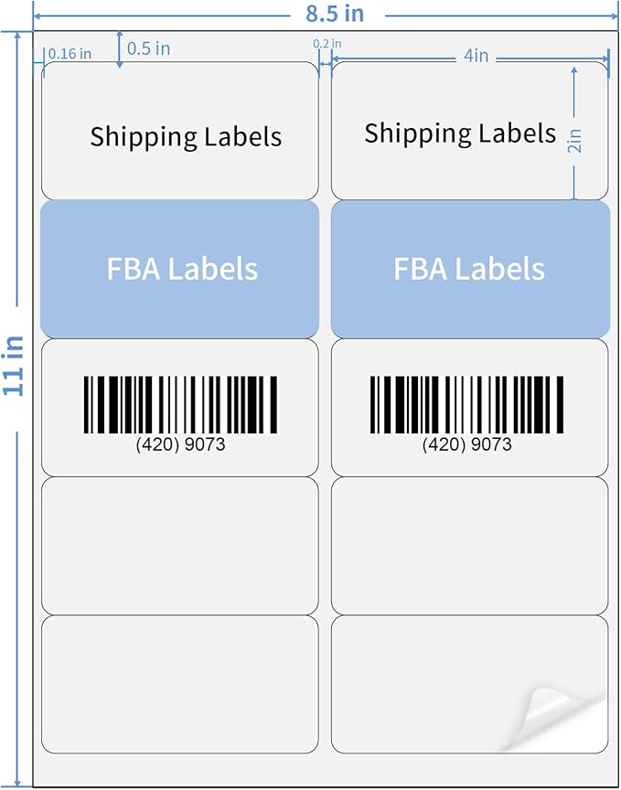STARLIBOO Transparent Stickers Labels - 2" x 4" Address Labels Mailing Stickers for Laser/Inkjet Printer 8.5"×11"- 20 Sheet