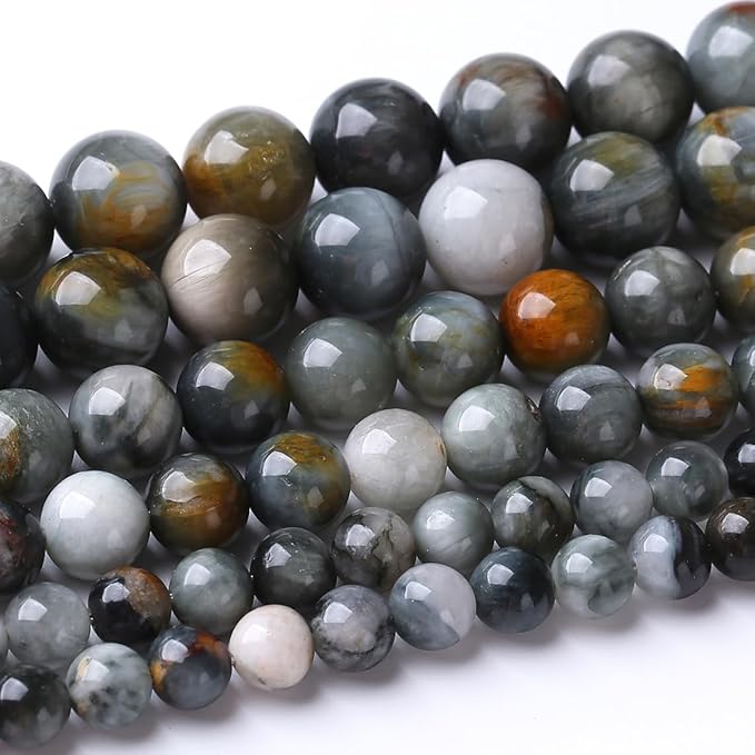 60PCS 6MM Hawk Eye Stone Beads Energy Healing Beads for DIY Jewelry Bracelet Necklace Making for Jewelry Making 15Inch