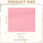 PATIKIL Gold Leaf Sheets for Art 3.7" x 3.4", 100 Pcs Gold Foil Sheet Metallic Leaf Papers for DIY Crafts Resin Furniture Nails Paintings Home Decoration, Light Pink