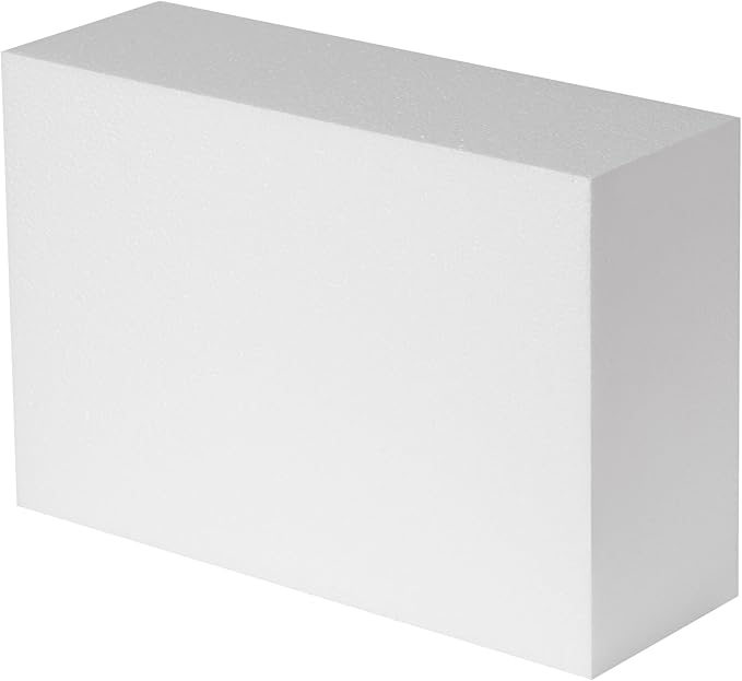 Crafare 1Pack Craft Foam Blocks 12X8X4in Polystyrene Foam Bricks Square for Arts School Projects Sculptures Floral Arrangements Modeling and Centerpieces