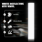 GIRAFVINYL White Reflective HTV Heat Transfer Vinyl - 12" x 7' Roll, Easy to Cut & Weed Iron on Vinyl for DIY Crafts & T-Shirts
