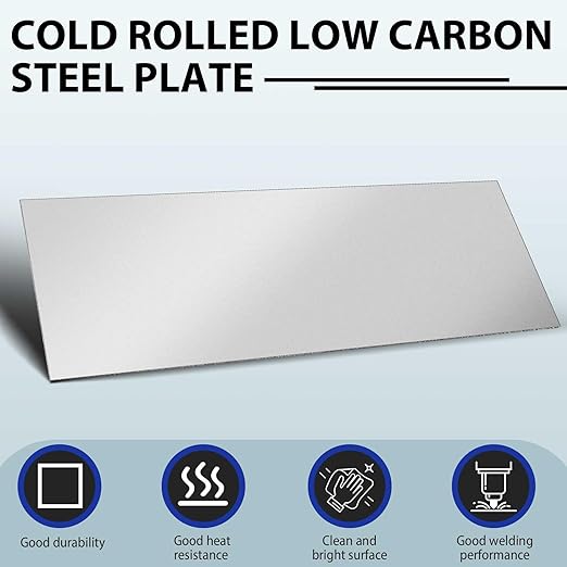 1 Pcs 16 Gauge 12 x 36 Inch Metal Steel Sheet Steel Plate Mild Carbon Cold Rolled Square Weldable Metal Panels for Outside Industrial DIY Use Projects Weld Accessories