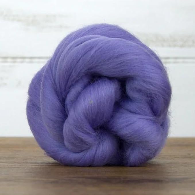 Revolution Fibers Merino Wool Roving | Premium Combed Wool Top | 22 Micron, Perfect for Felting Projects, Spinning, Wall Hangings and Tapestry (Hyacinth)