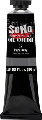 Soho Urban Artist Oil Paint - Payne's Grey, 50 ml Tube - Best Valued Oil Colors for Painting, Excellent Pigment Load